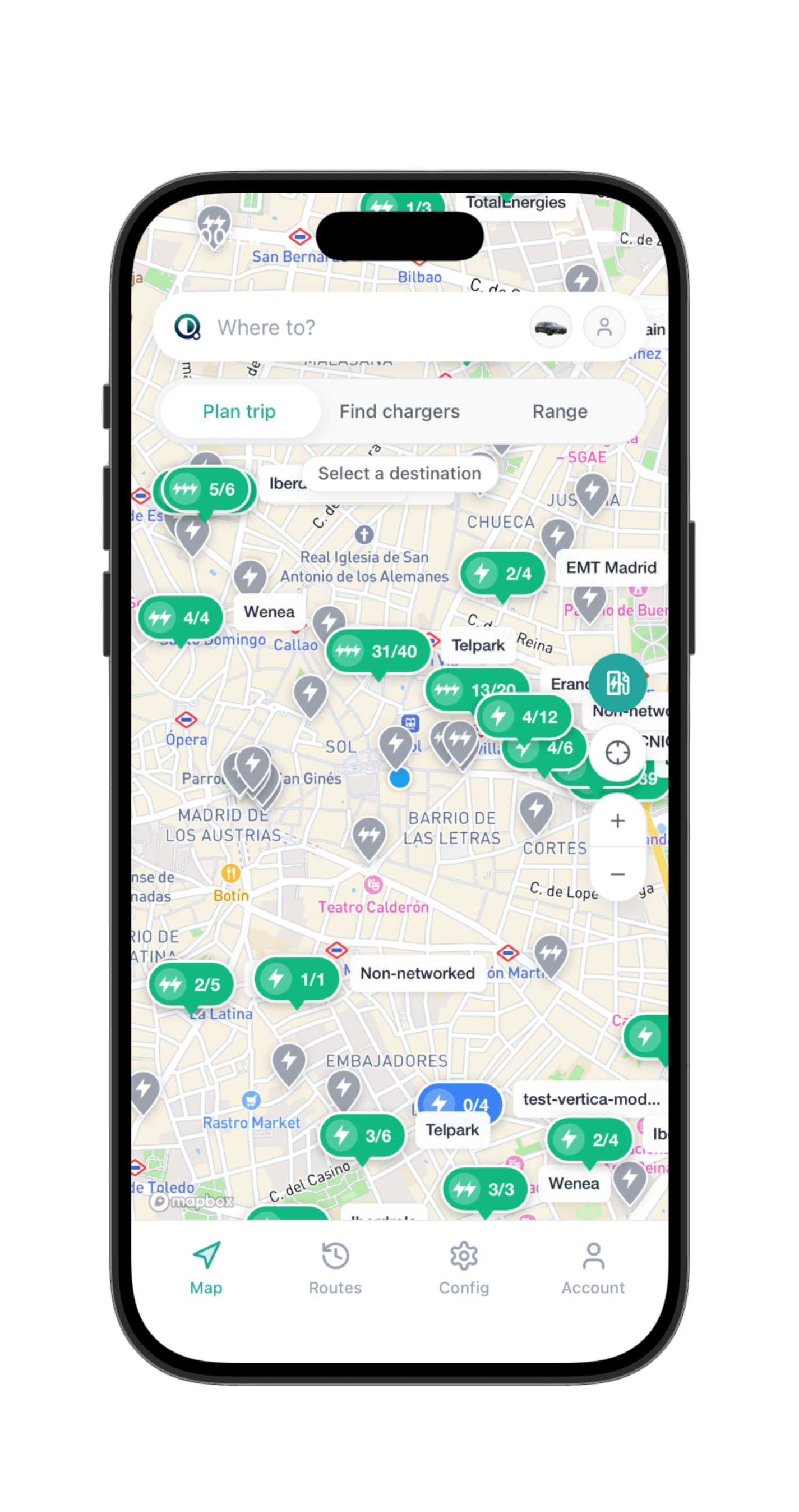 Mapa de estaciones con filtros y disponibilidad en tiempo real