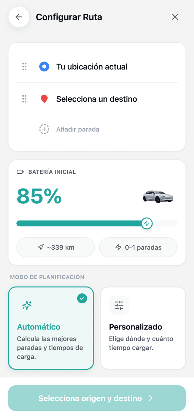 Captura de QuantumDrive: Planificación personalizada de ruta